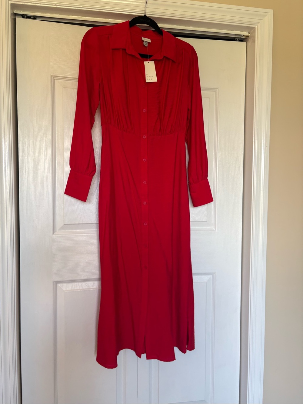 a new day Red Button-Front Long Maxi Dress
